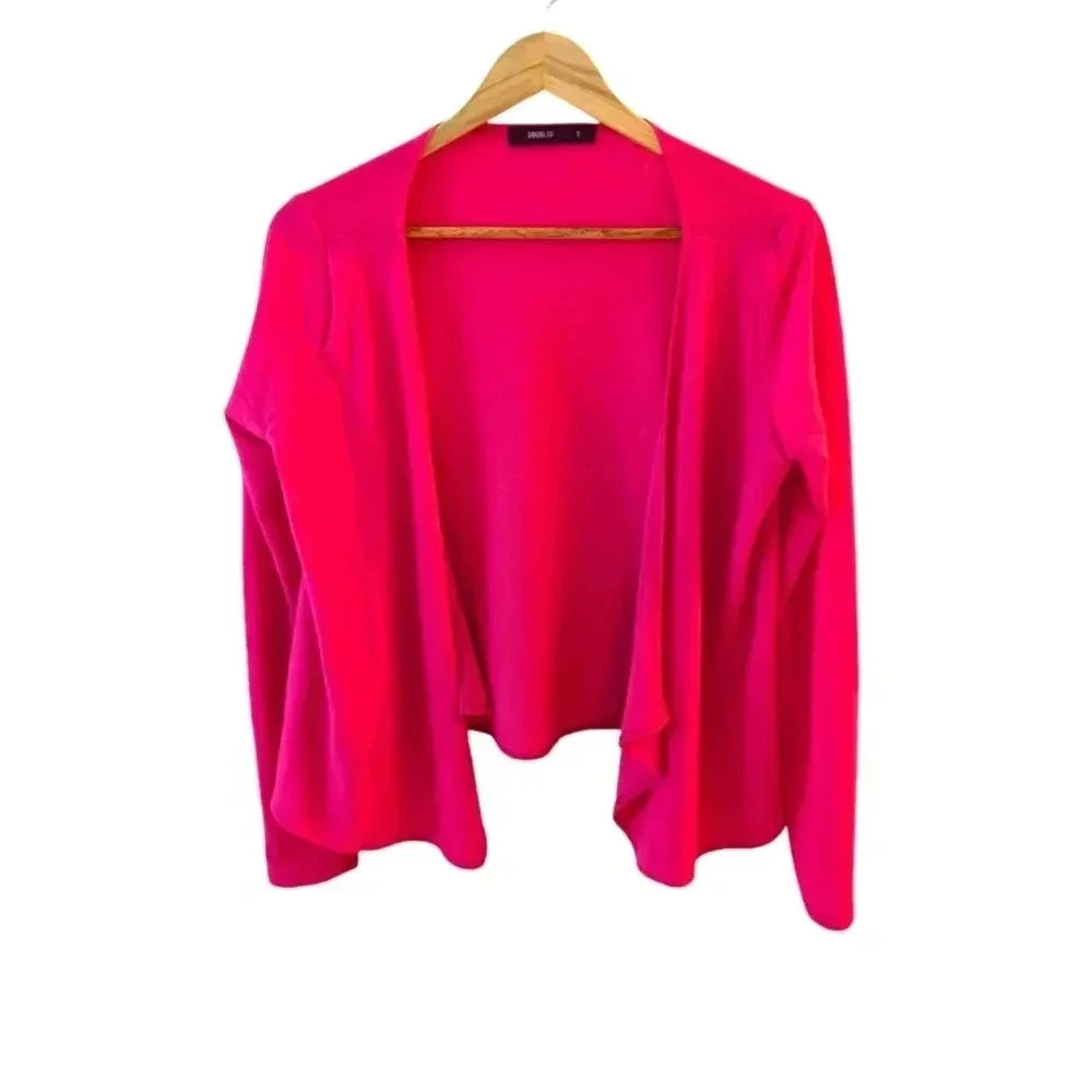 Doublju Lightweight Cardigans for Women Light Cardigans Long Sleeves Pink SZ S